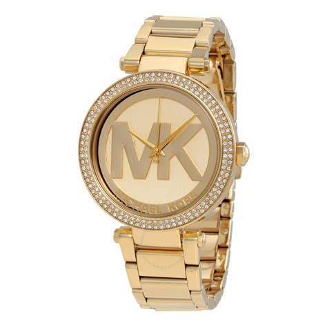 Michael Kors MK 3704 Mid Size Gold Tone Watch .